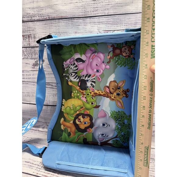 Kids Travel Car Seat Lap Tray Tablet & Cup Holder 14 Mesh Pockets Ages 3–7 NICE - Picture 5 of 6